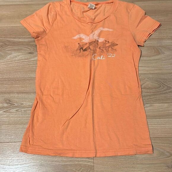 Hollister Women's 100% Cotton t-shirt size large   Cali '22 orange design - Picture 1 of 5
